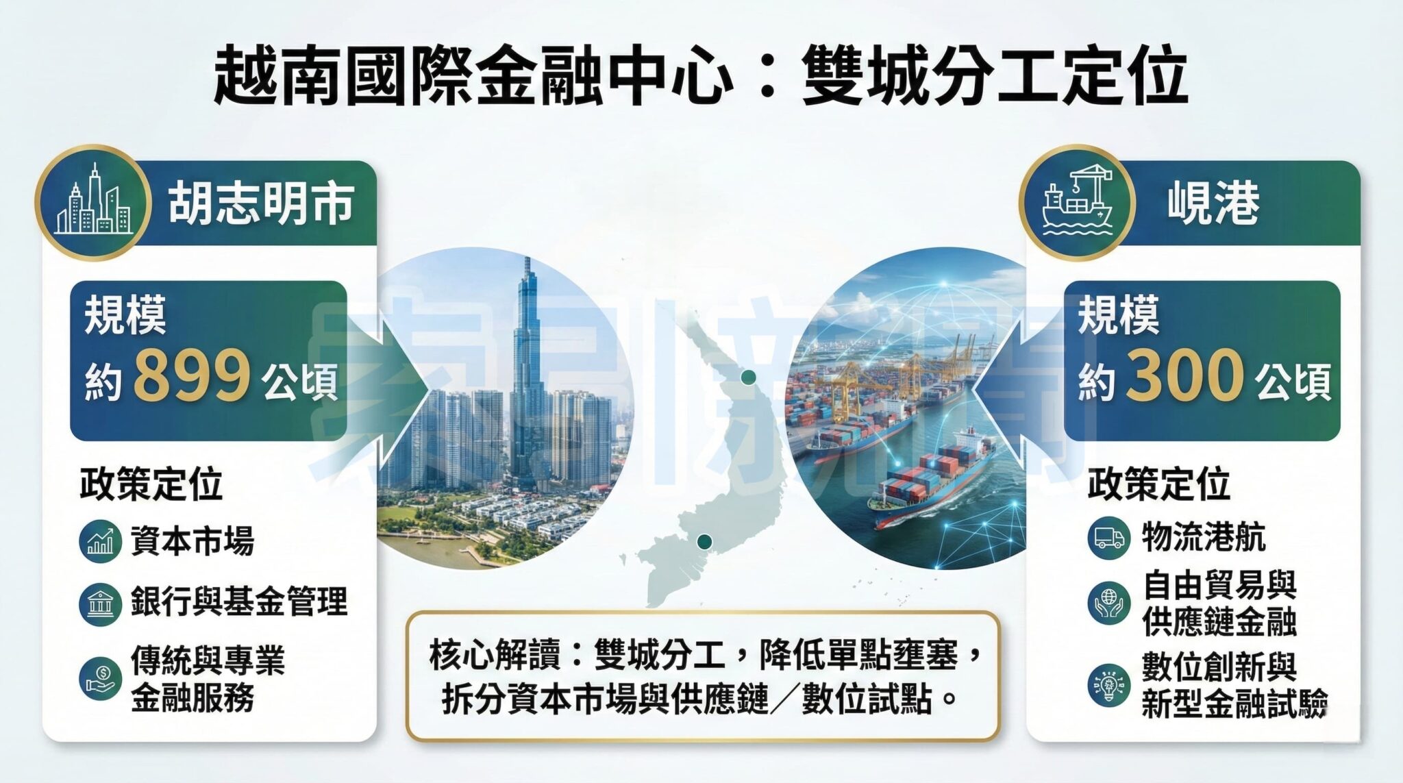 越南國際金融中心：雙城分工定位